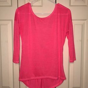 Hot pink three quarter length shirt